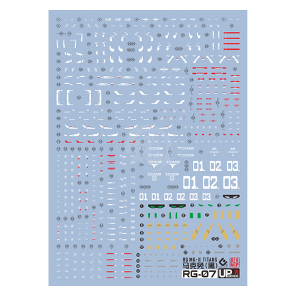 RG Gundam Mk-II [Titans] Waterslide Decals [UV]