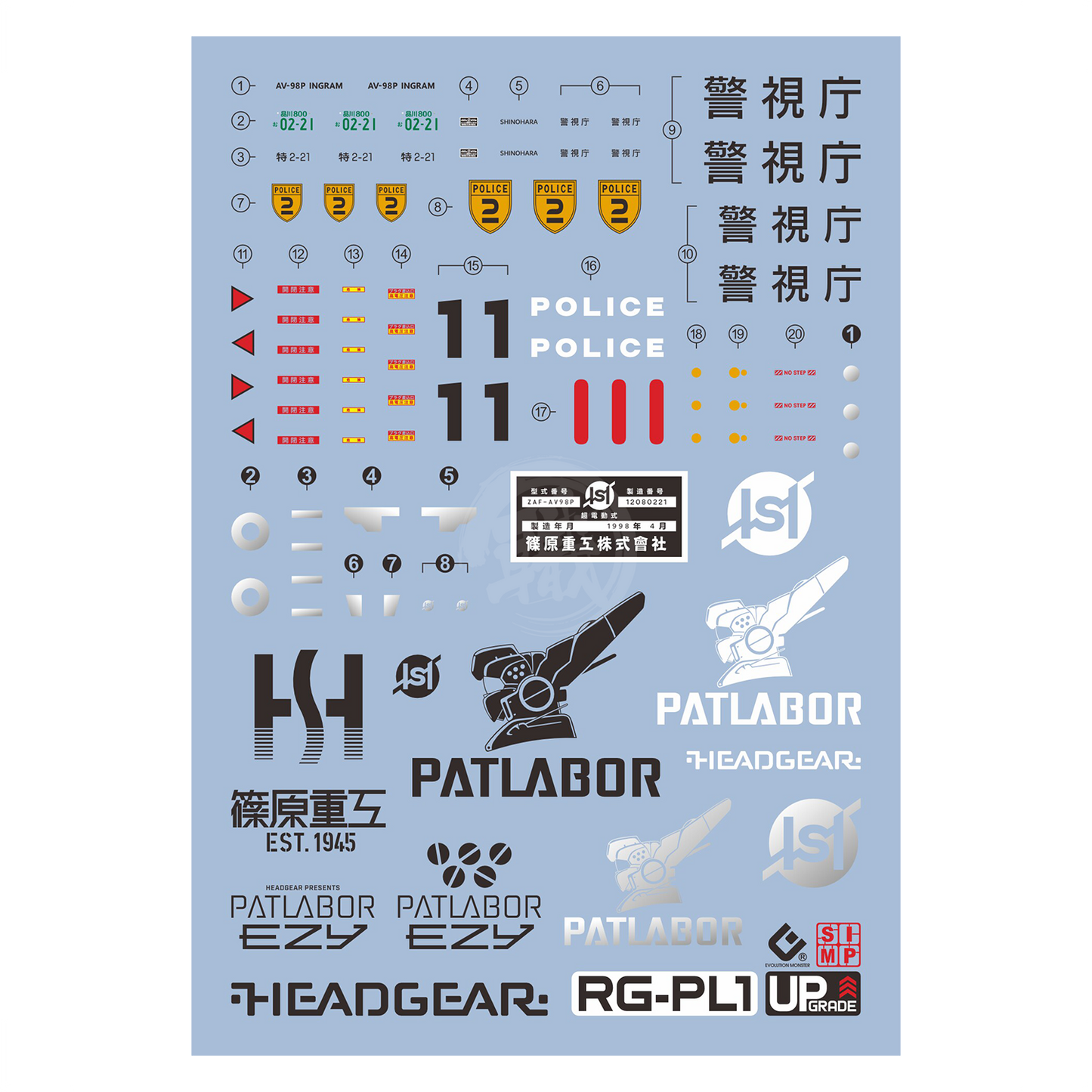 RG AV-98Plus Ingram Plus Waterslide Decals [UV]