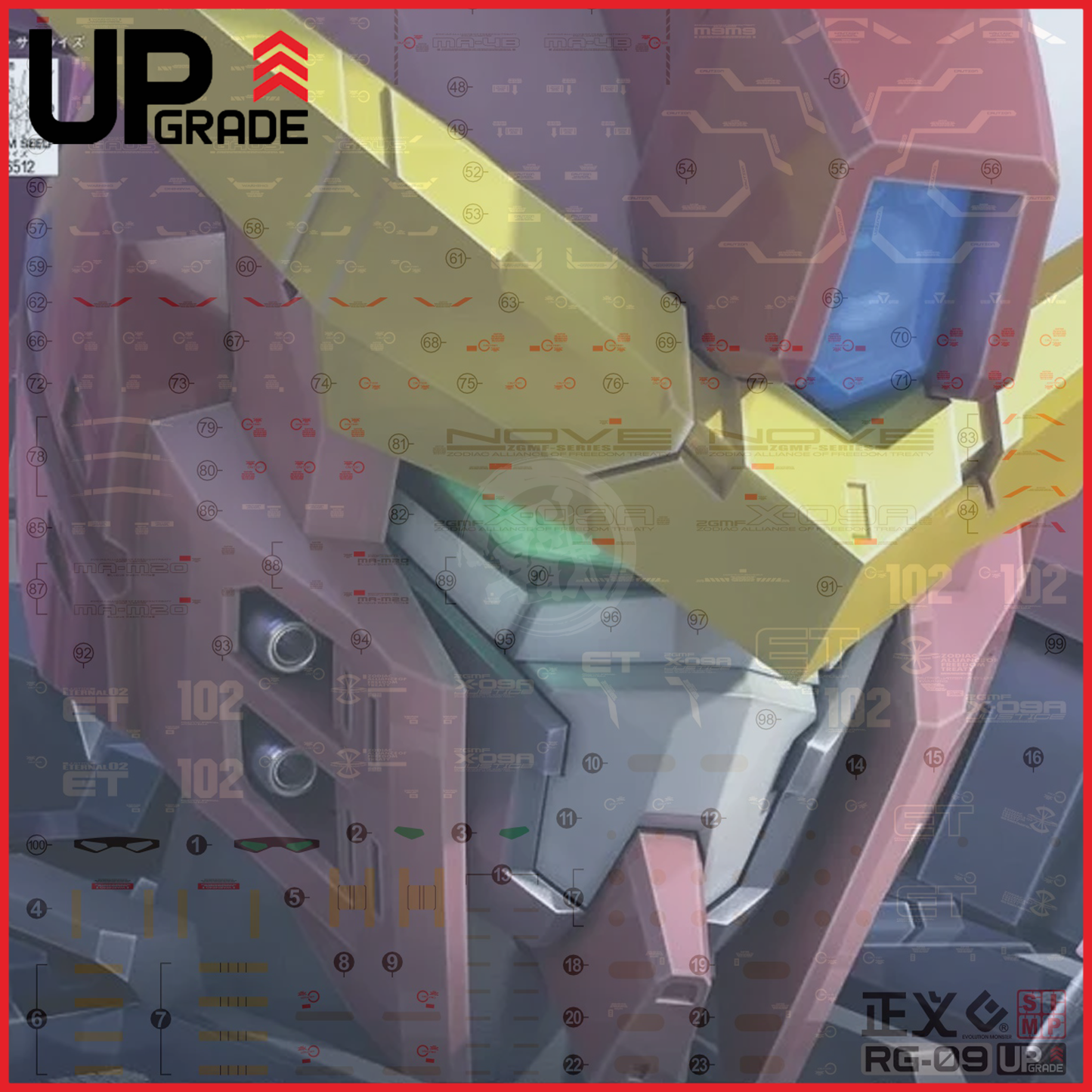RG Justice Gundam Waterslide Decals [UV]