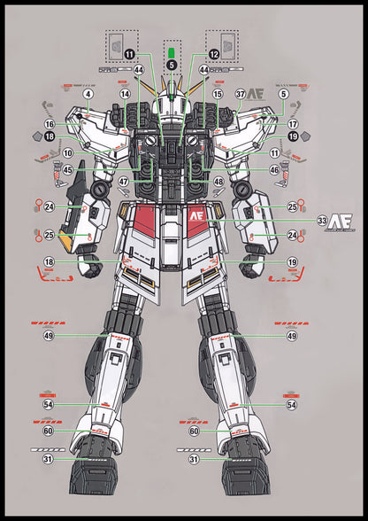 RG Nu Gundam [Double Fin Funnel Type] Waterslide Decals [UV]