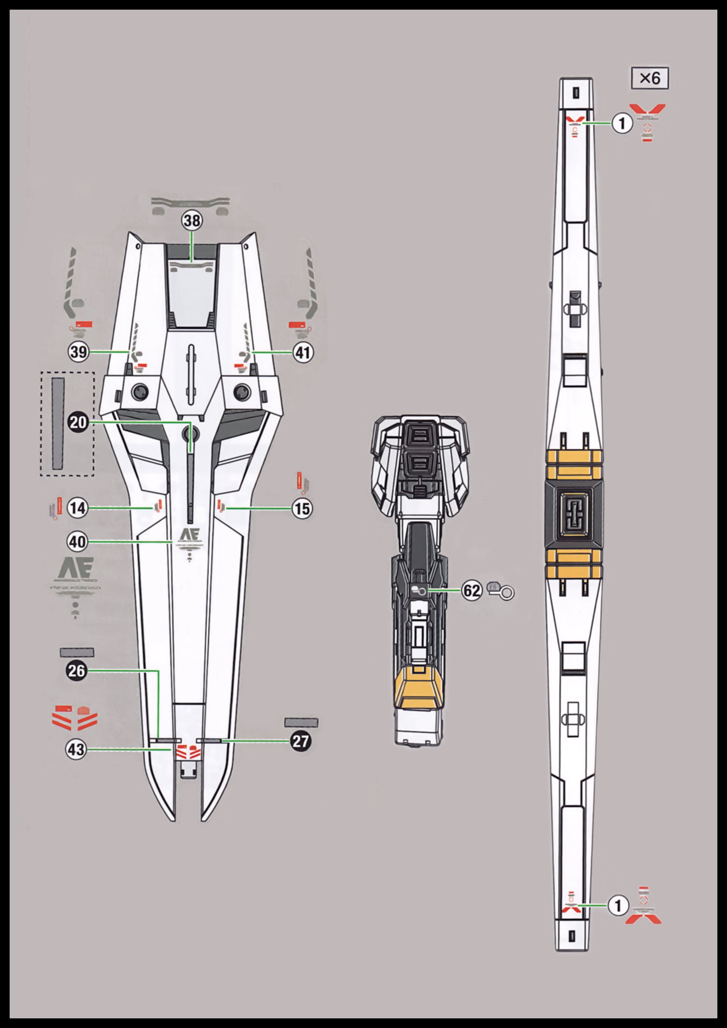 RG Nu Gundam [Double Fin Funnel Type] Waterslide Decals [UV]