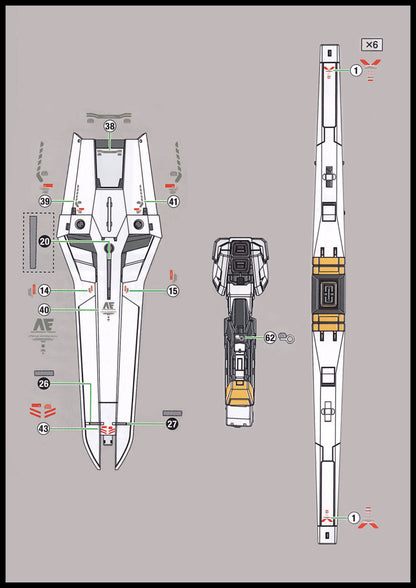 RG Nu Gundam [Double Fin Funnel Type] Waterslide Decals [UV]