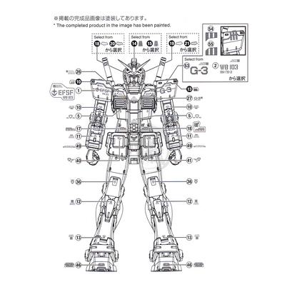 RG RX-78-3 G-3 Gundam [Ver. 2.0] Waterslide Decals [UV]