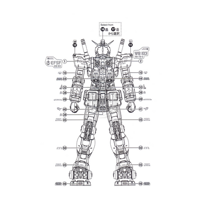 RG RX-78-3 G-3 Gundam [Ver. 2.0] Waterslide Decals [UV]