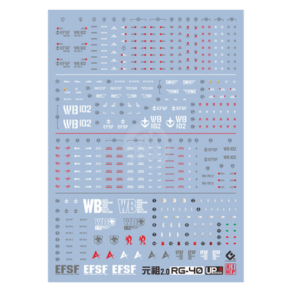 RG RX-78-2 Gundam [Ver. 2.0] Waterslide Decals [UV]