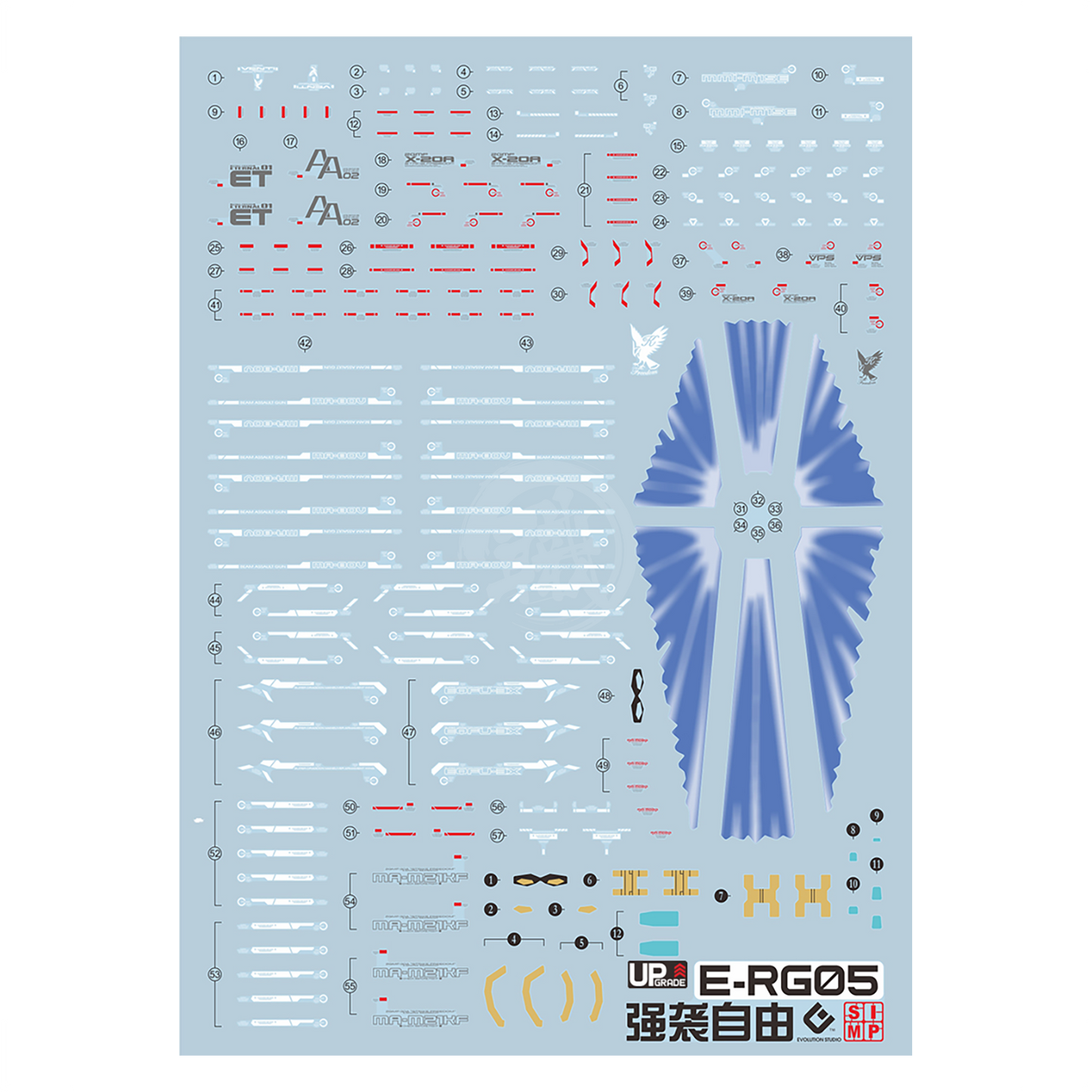 RG Strike Freedom Gundam Waterslide Decals [UV]