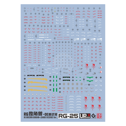 RG Unicorn Gundam Waterslide Decals [UV]