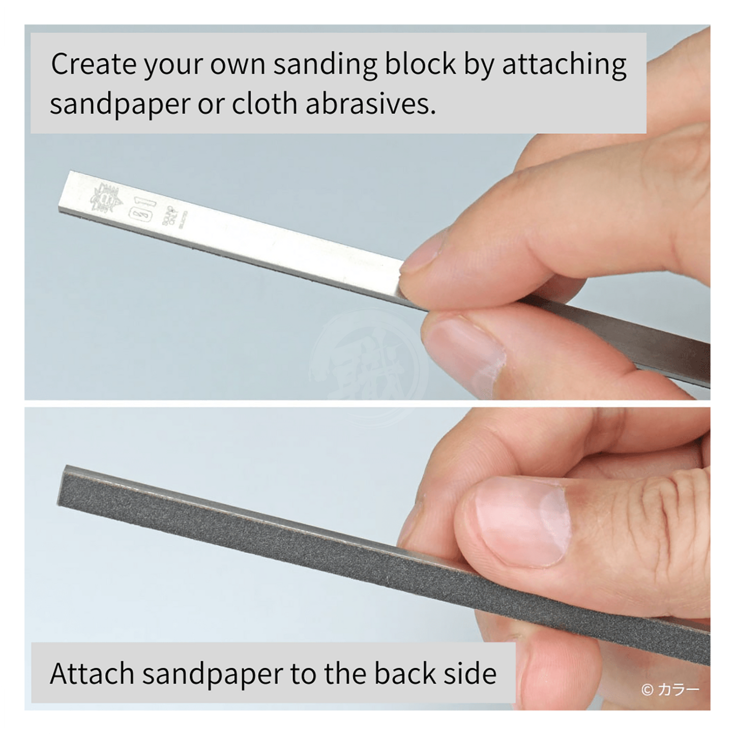 Stainless steel FF sanding board by Godhand Tools in Evangelion Seele Monolith Ver., limited edition, with a 6mm thickness.