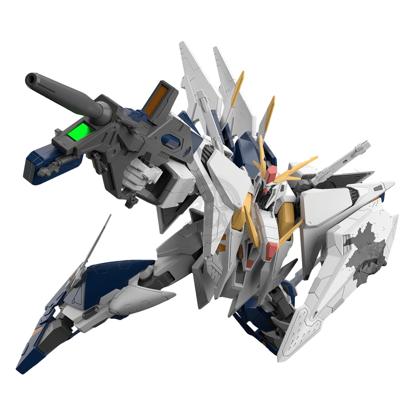 Bandai HG Xi Gundam model kit from Mobile Suit Gundam Hathaway, featuring detailed plastic parts and vibrant green armor.