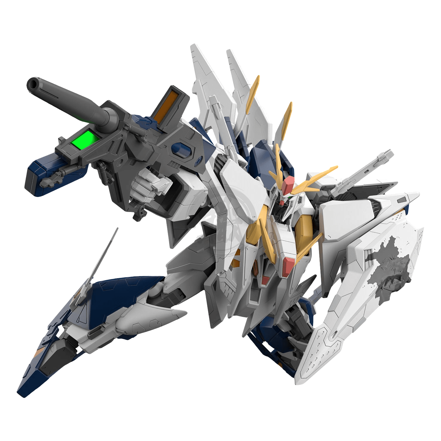 Bandai HG Xi Gundam model kit from Mobile Suit Gundam Hathaway, featuring detailed plastic parts and vibrant green armor.