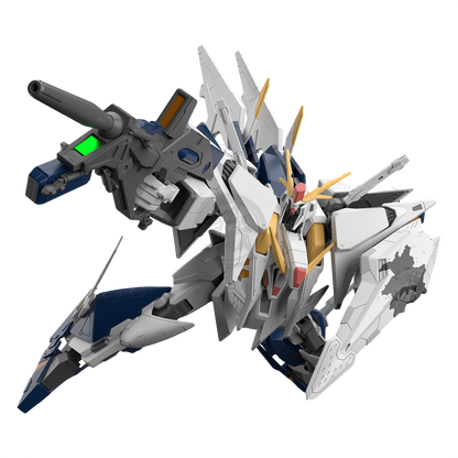 Bandai HG Xi Gundam model kit from Mobile Suit Gundam Hathaway, featuring detailed plastic parts and vibrant green armor.