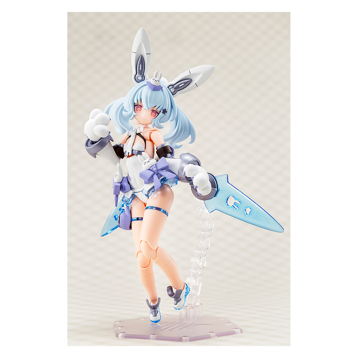 Kotobukiya Puni Mofu Yuki Tu model kit displayed with detailed parts and colorful assembly, showcasing the cute and soft design.