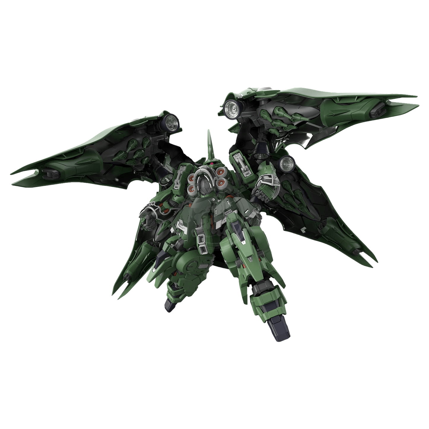 Bandai MGSD Kshatriya model kit featuring detailed robot parts and vibrant colors, ready for assembly and display.