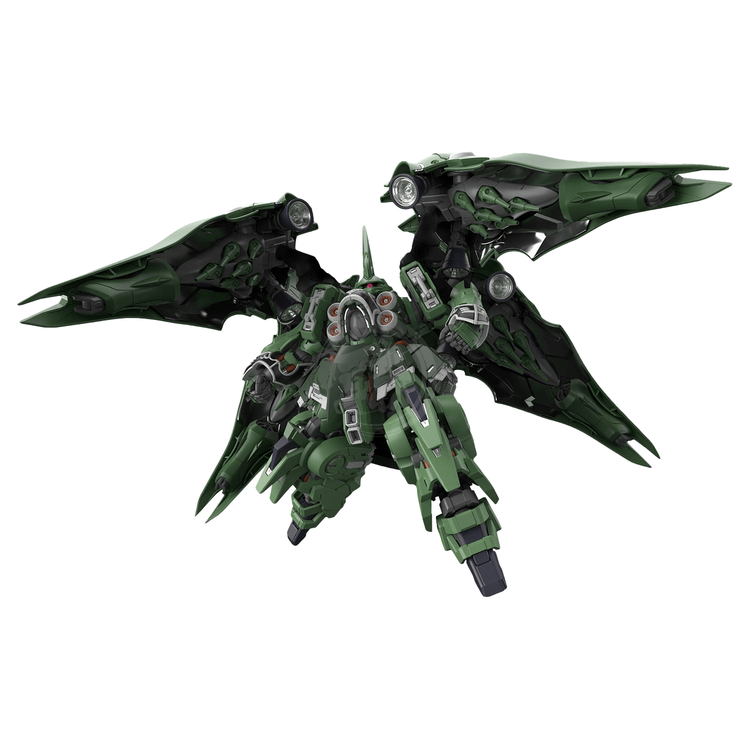 Bandai MGSD Kshatriya model kit featuring detailed robot parts and vibrant colors, ready for assembly and display.