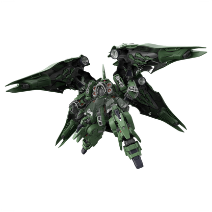 Bandai MGSD Kshatriya model kit featuring detailed robot parts and vibrant colors, ready for assembly and display.