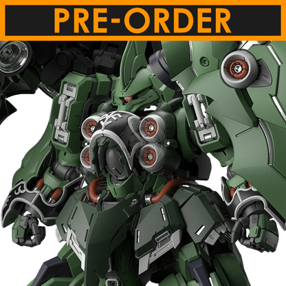 Bandai MGSD Kshatriya model kit featuring detailed plastic parts and intricate design, ready for assembly.