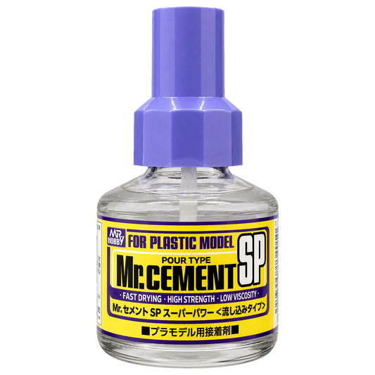 GSI Creos Mr.Cement SP, a tube of cement for model assembly, with applicator tip for precise application on plastic model kits.