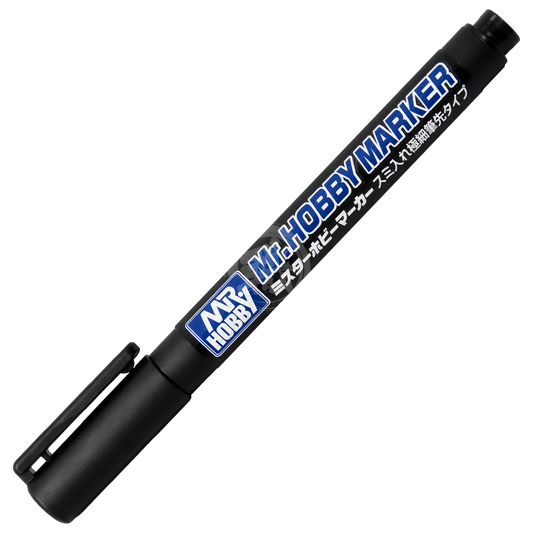 Black GSI Creos CM101 Ultra-Fine Brush Tip Panel Lining Pen for precise coloring and detailing in model building.