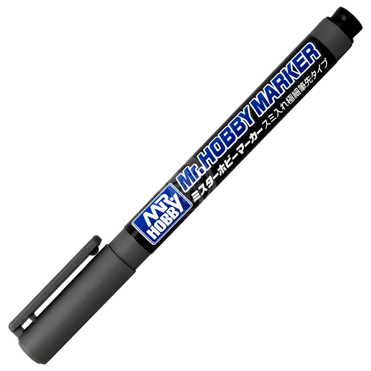 GSI Creos Ultra-Fine Brush Tip Panel Lining Pen in grey, used for precise detailing and panel lining in model building.