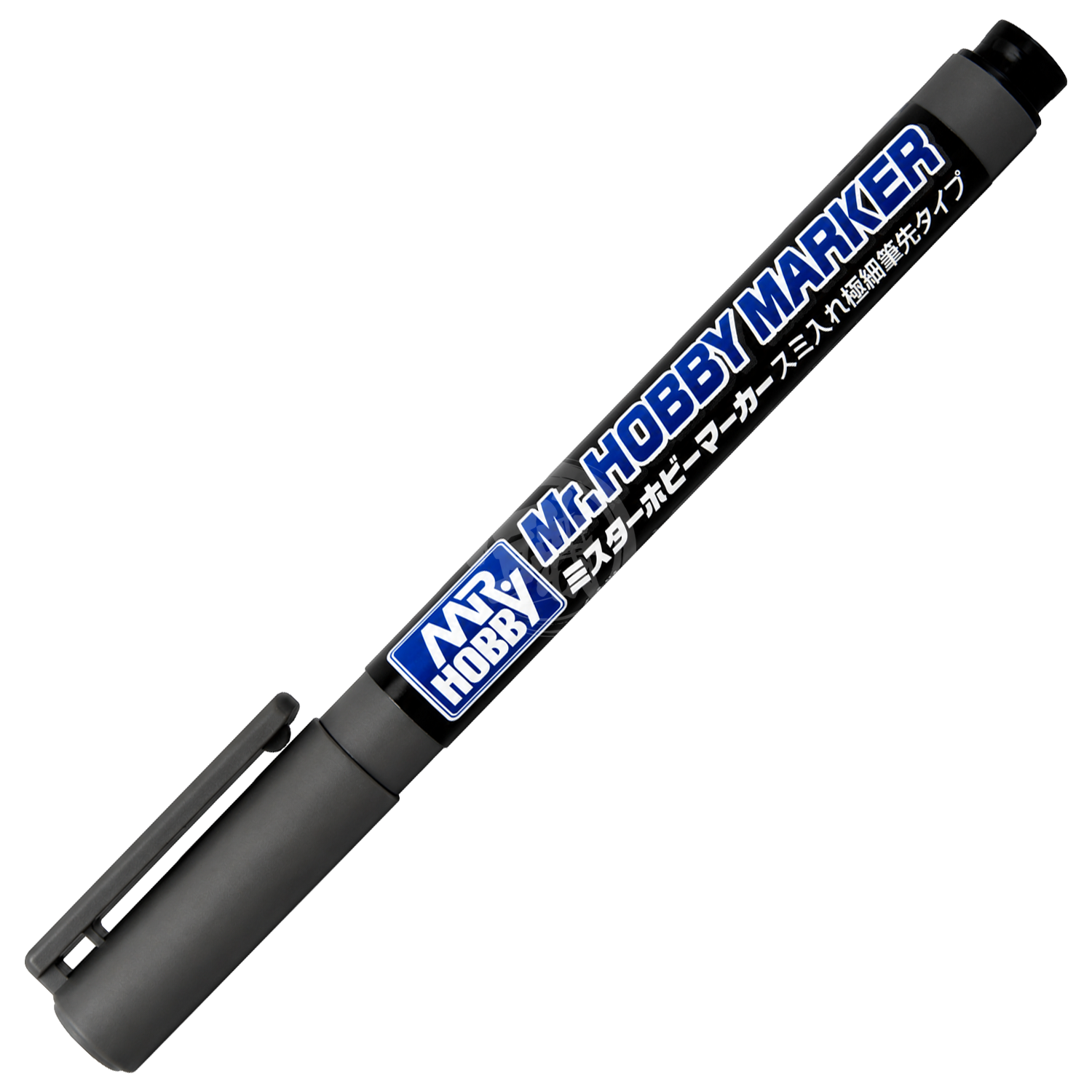 GSI Creos Ultra-Fine Brush Tip Panel Lining Pen in grey, used for precise detailing and panel lining in model building.