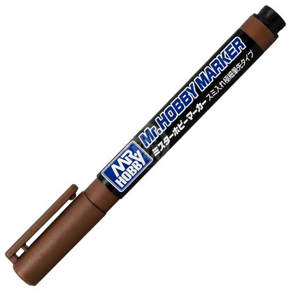 GSI Creos CM103 Ultra-Fine Brush Tip Panel Lining Pen in brown for detailed model and artwork coloring and panel lining.