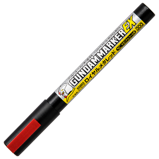 Gundam Marker EX Royal Metallic Red coloring tool by GSI Creos, featuring a metallic red marker for Gundam and model customization.