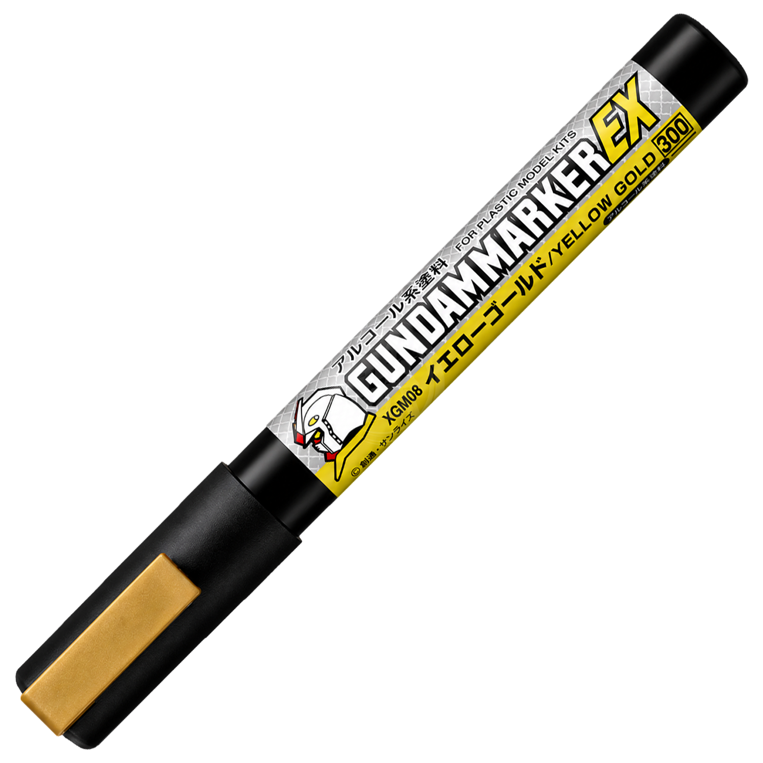 Gundam Marker EX Yellow Gold coloring tool by GSI Creos, metallic yellow gold marker for Gundam and model customization.