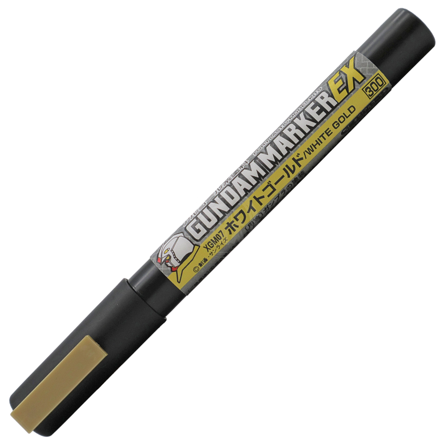 Gundam Marker EX White Gold by GSI Creos, a coloring tool for model customization, with white gold ink visible on the marker.