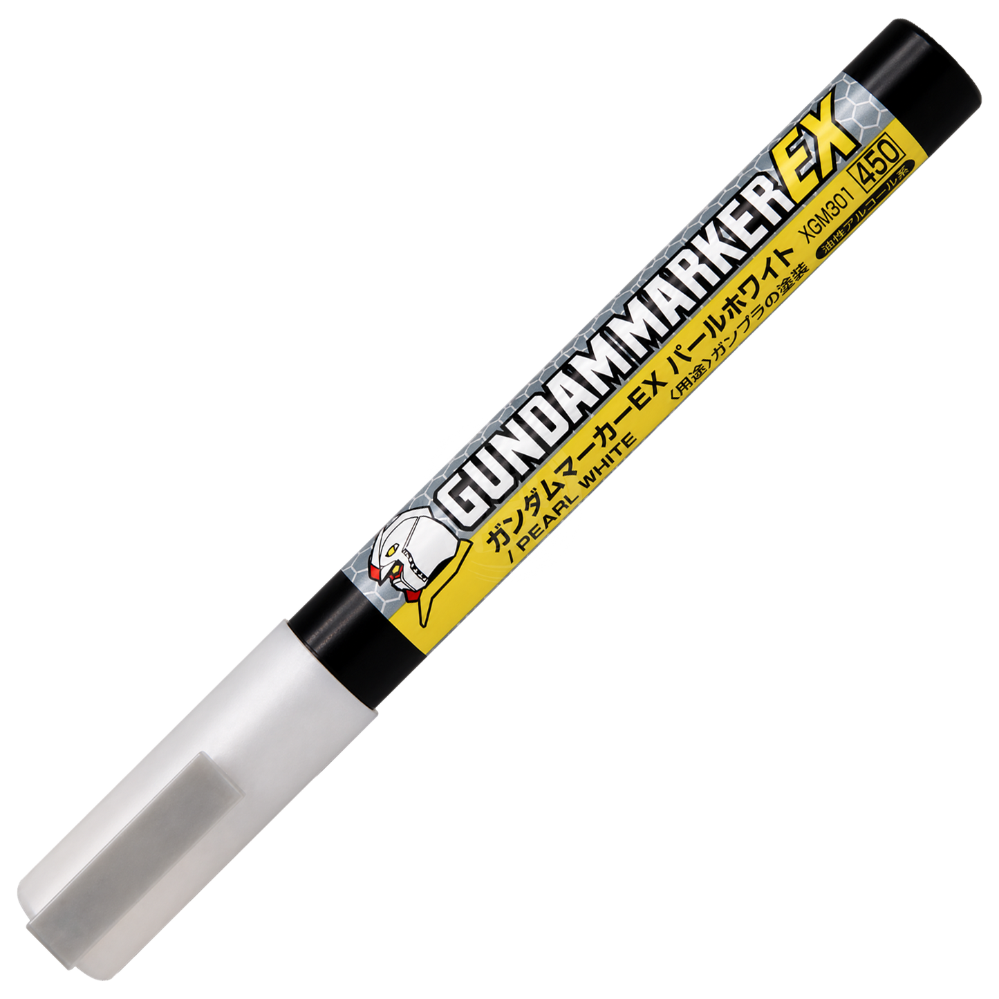Gundam Marker EX Pearl White from GSI Creos, a coloring tool for model kits, with a white marker tip and pearl finish.