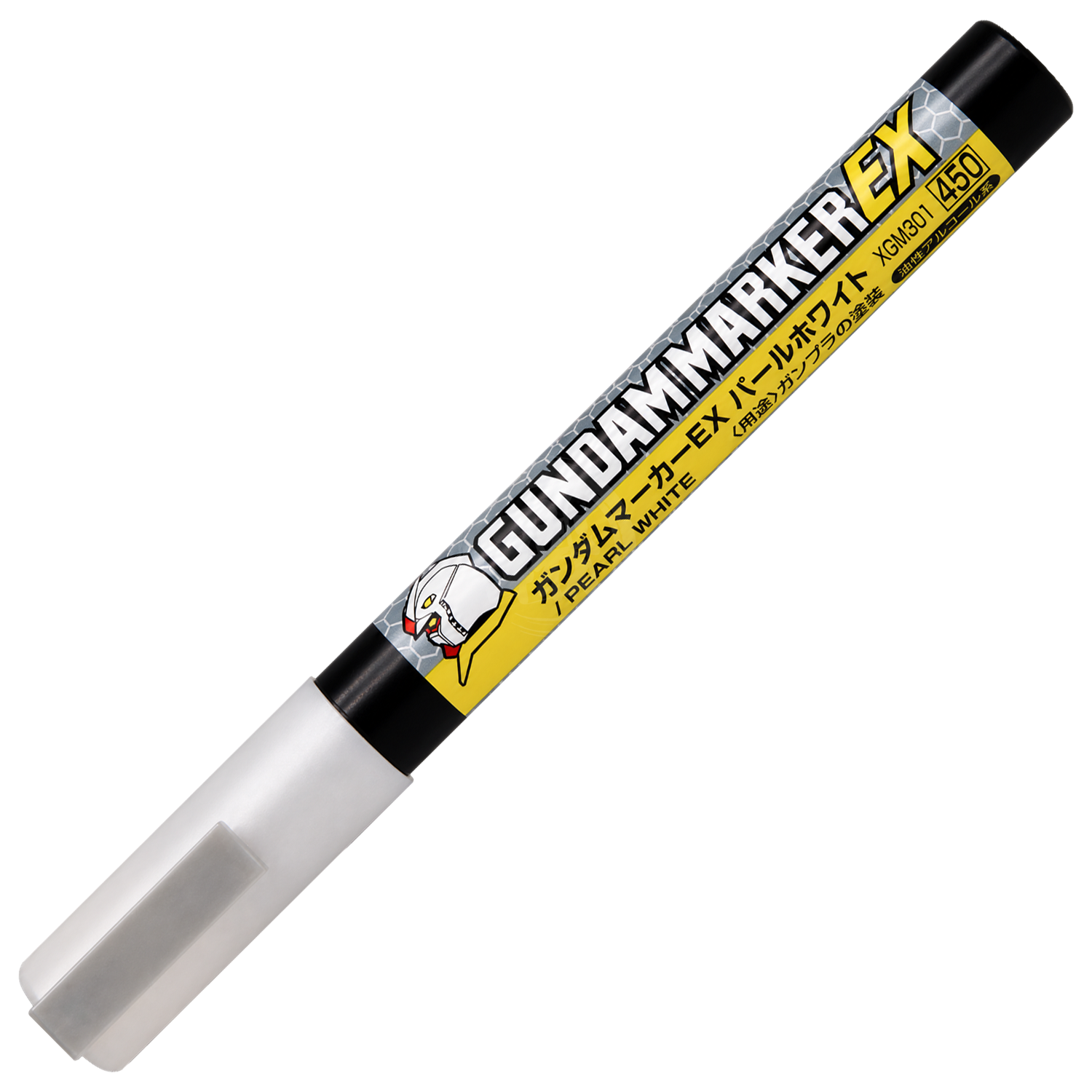 Gundam Marker EX Pearl White from GSI Creos, a coloring tool for model kits, with a white marker tip and pearl finish.