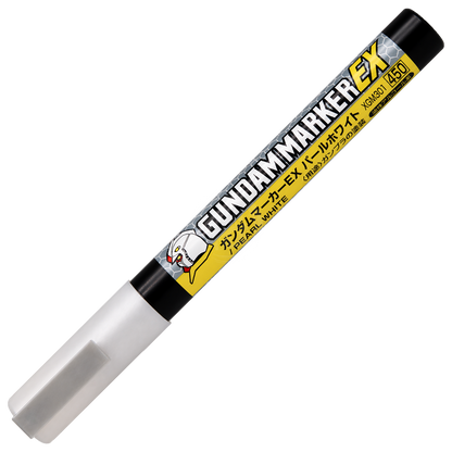 Gundam Marker EX Pearl White from GSI Creos, a coloring tool for model kits, with a white marker tip and pearl finish.