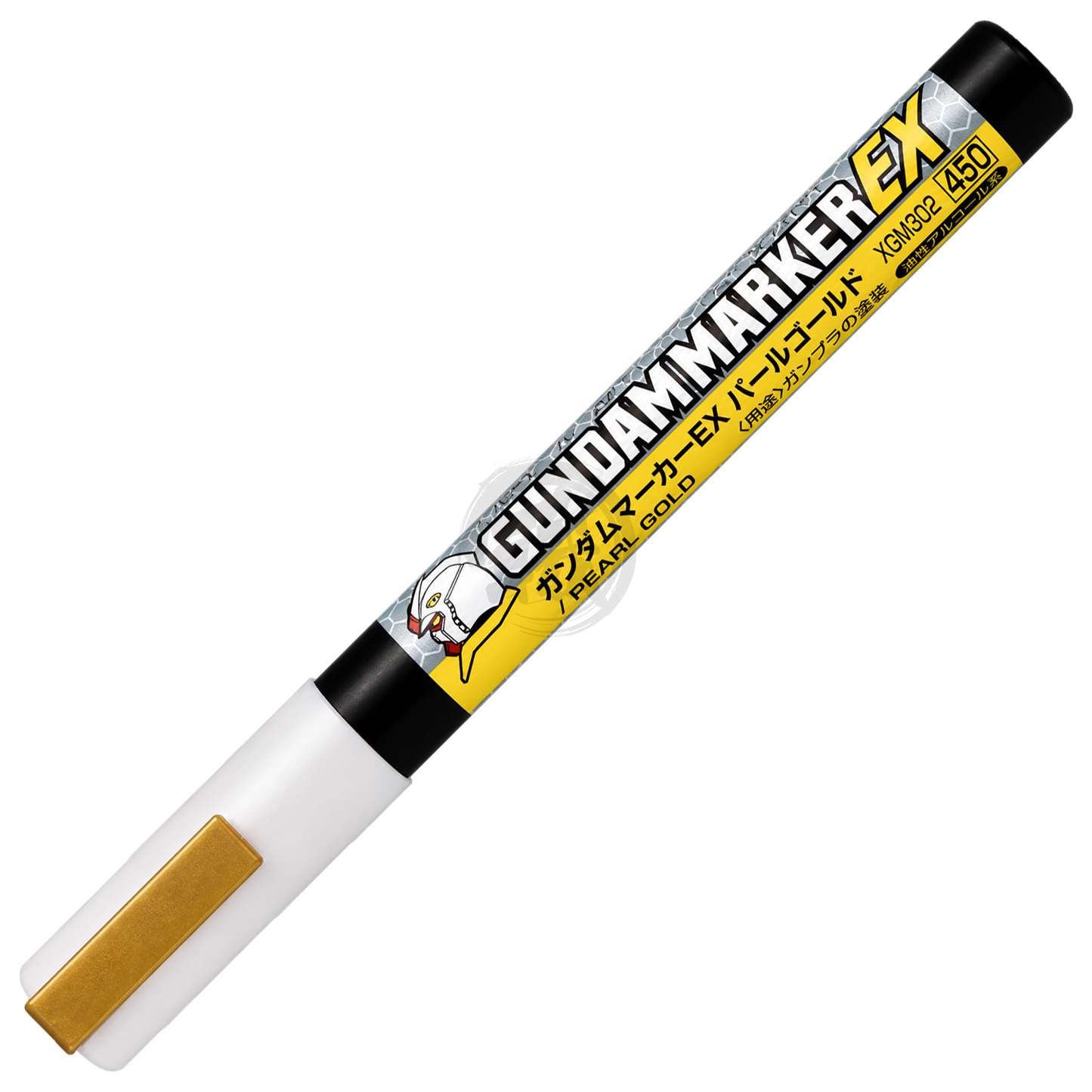 Gundam Marker EX Pearl Gold by GSI Creos, a coloring tool, with a gold-colored marker tip and packaging visible in the image.