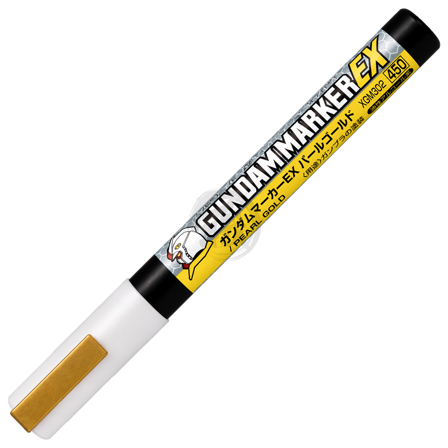 Gundam Marker EX Pearl Gold by GSI Creos, a coloring tool, with a gold-colored marker tip and packaging visible in the image.