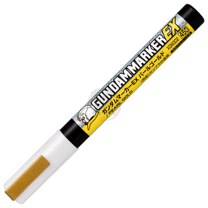 Gundam Marker EX Pearl Gold by GSI Creos, a coloring tool, with a gold-colored marker tip and packaging visible in the image.