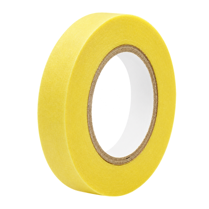 GSI Creos Mr. Masking Tape 10mm for coloring and painting, shown rolled out on a surface with precise edges for model making.