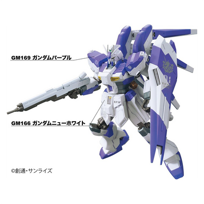 GSI Creos Gundam Marker Advanced Set coloring tools with multiple markers, caps off, and a detailed model kit background.