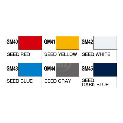 Gundam Marker Seed Basic Set by GSI Creos, coloring tools for Gundam model kits, with multiple marker tips and colors visible.