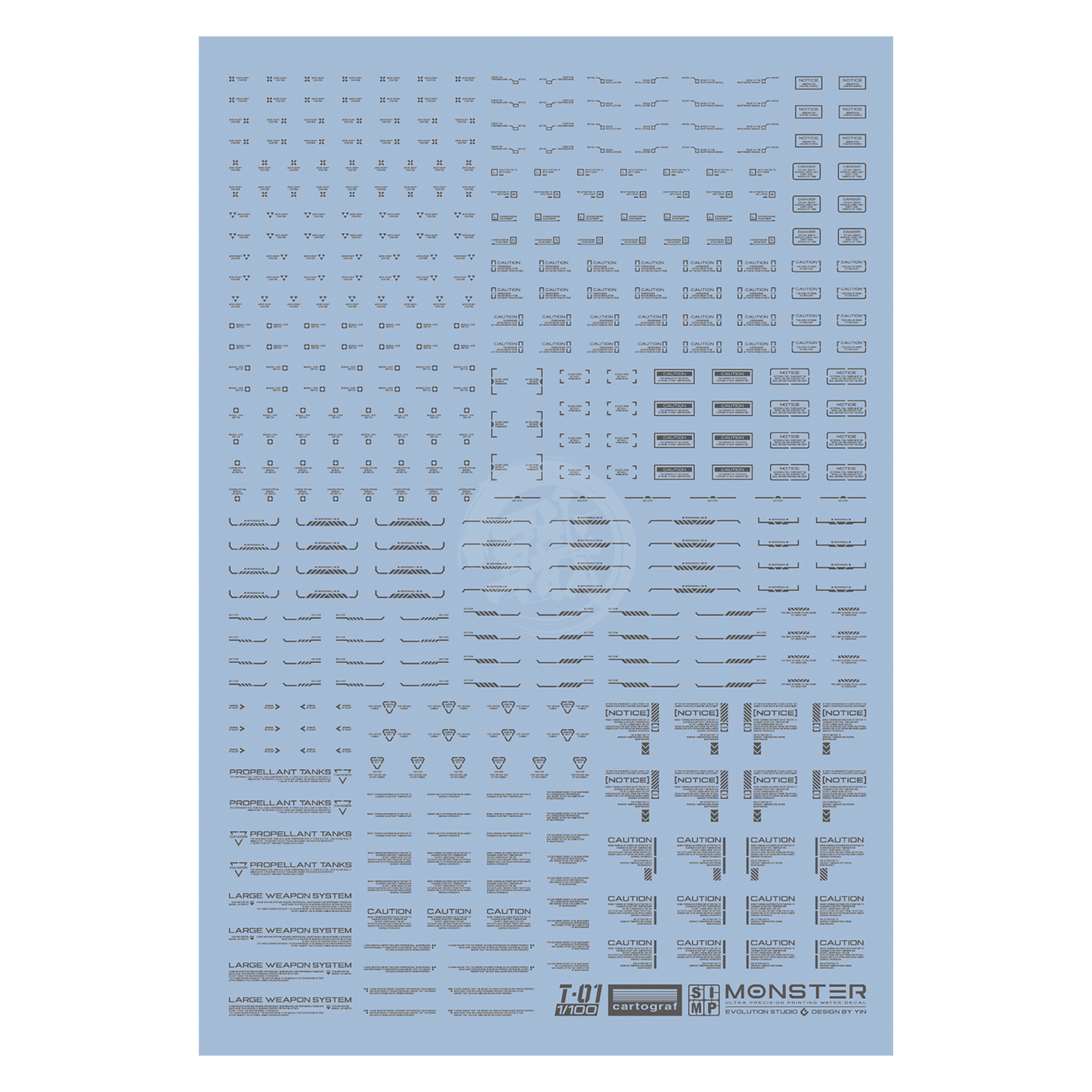 Monster Ultra-Precision Printing Water Decals [T01] [Grey]