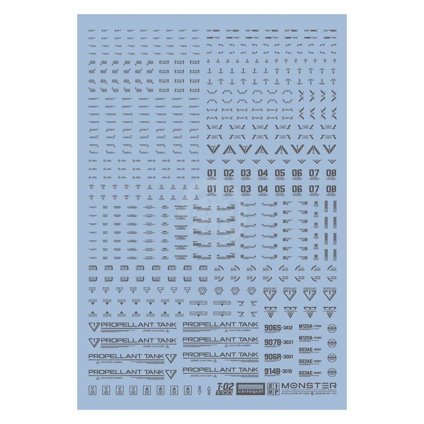 Monster Ultra-Precision Printing Water Decals [T02] [Grey]