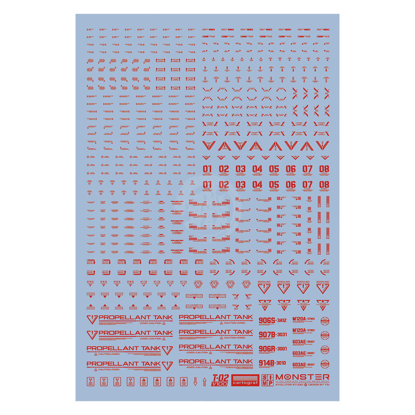 Monster Ultra-Precision Printing Water Decals [T02] [Red] - ShokuninGunpla