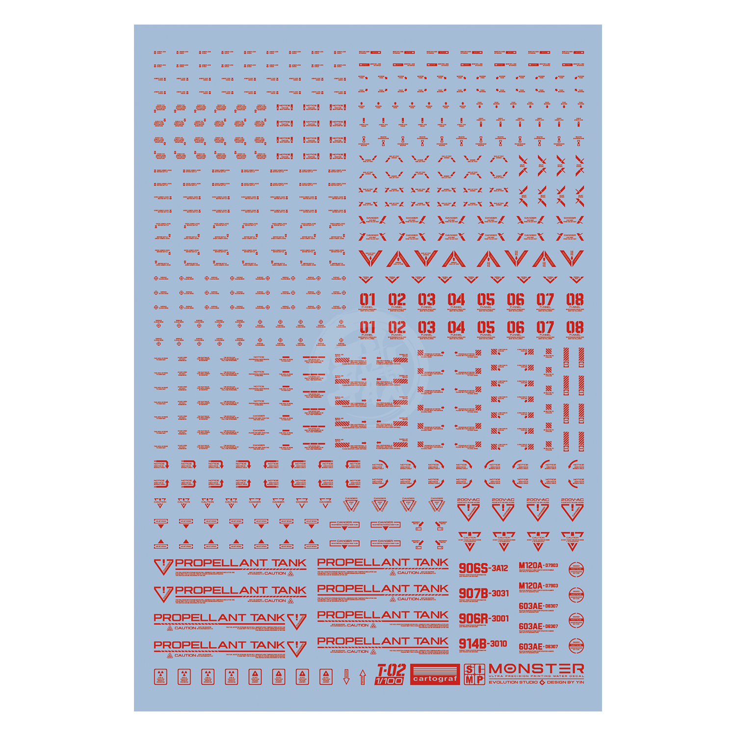 Monster Ultra-Precision Printing Water Decals [T02] [Red] - ShokuninGunpla