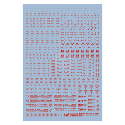 Monster Ultra-Precision Printing Water Decals [T02] [Red] - ShokuninGunpla