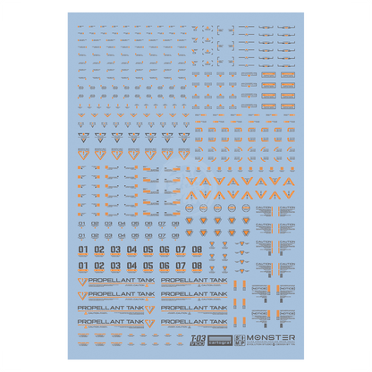 Monster Ultra-Precision Printing Water Decals [T03] [Orange & Grey]