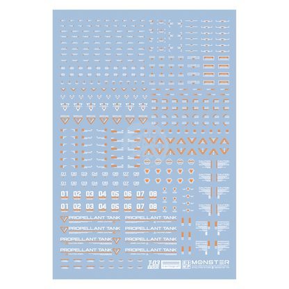 Monster Ultra-Precision Printing Water Decals [T03] [Orange & White]