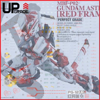 EVO Studio PG Gundam Astray Red Frame water slide decals sheet with detailed red and silver decal designs for model kits