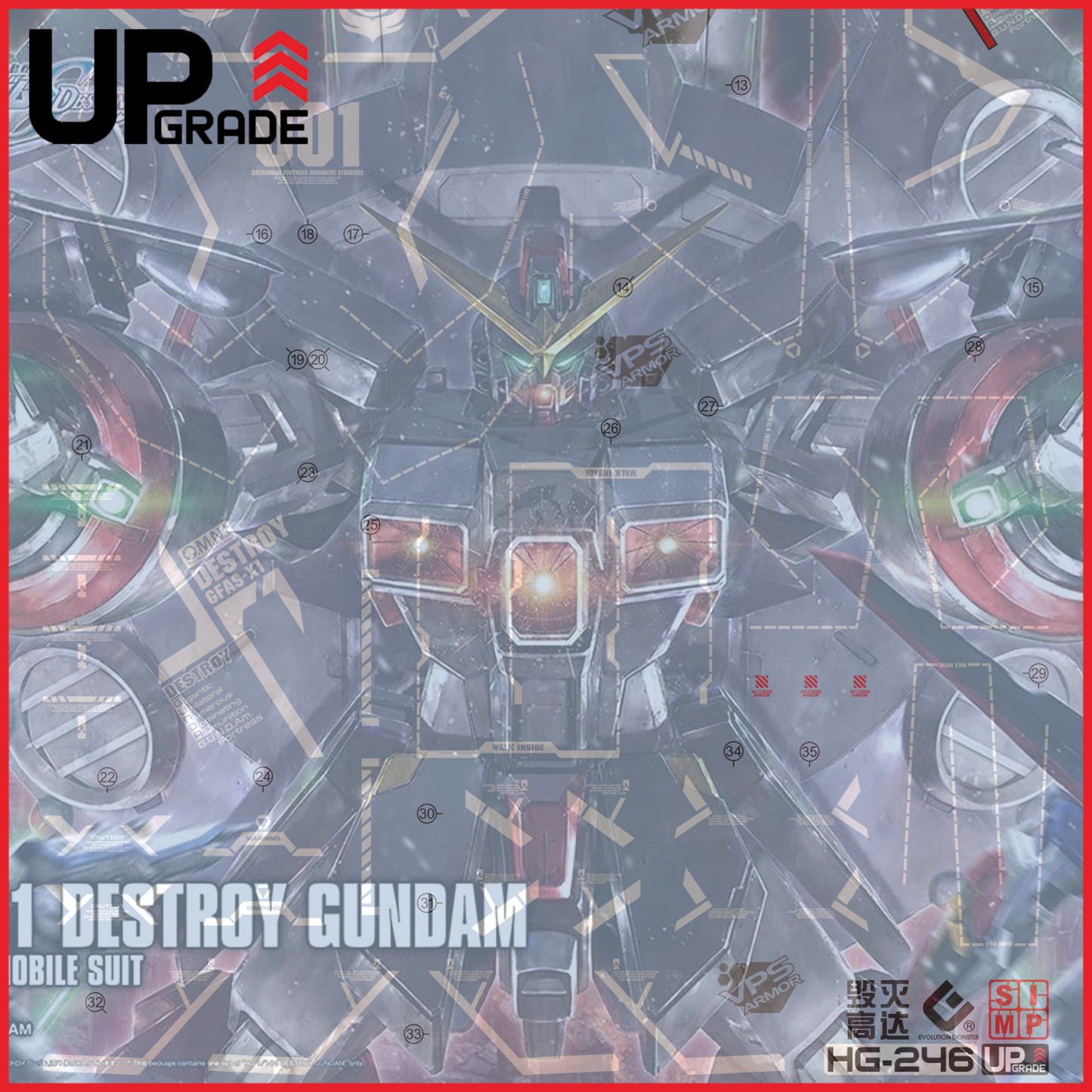 HG Destroy Gundam Waterslide Decals [UV]