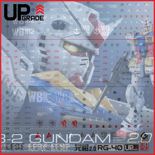RG RX-78-2 Gundam [Ver. 2.0] Waterslide Decals [UV] - ShokuninGunpla