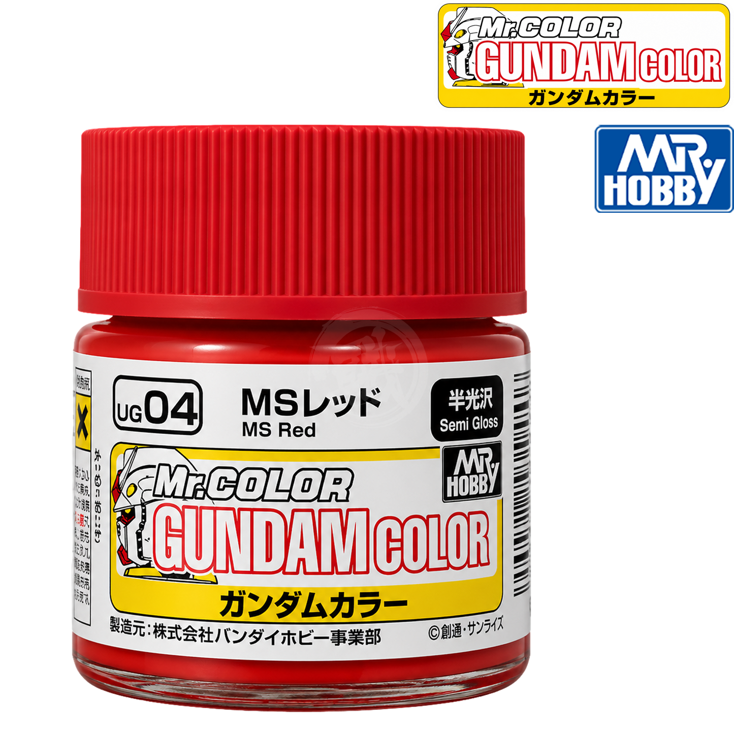 GSI Creos MS Red paint bottle with red cap and label, used for model customization and hobby painting projects.