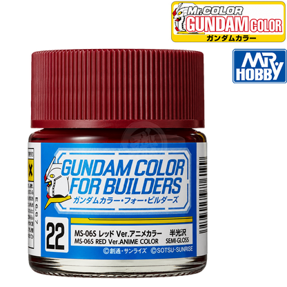 GSI Creos MS-06S Red Ver. anime color paint bottle for model kits, featuring vibrant red paint for Gundam models.