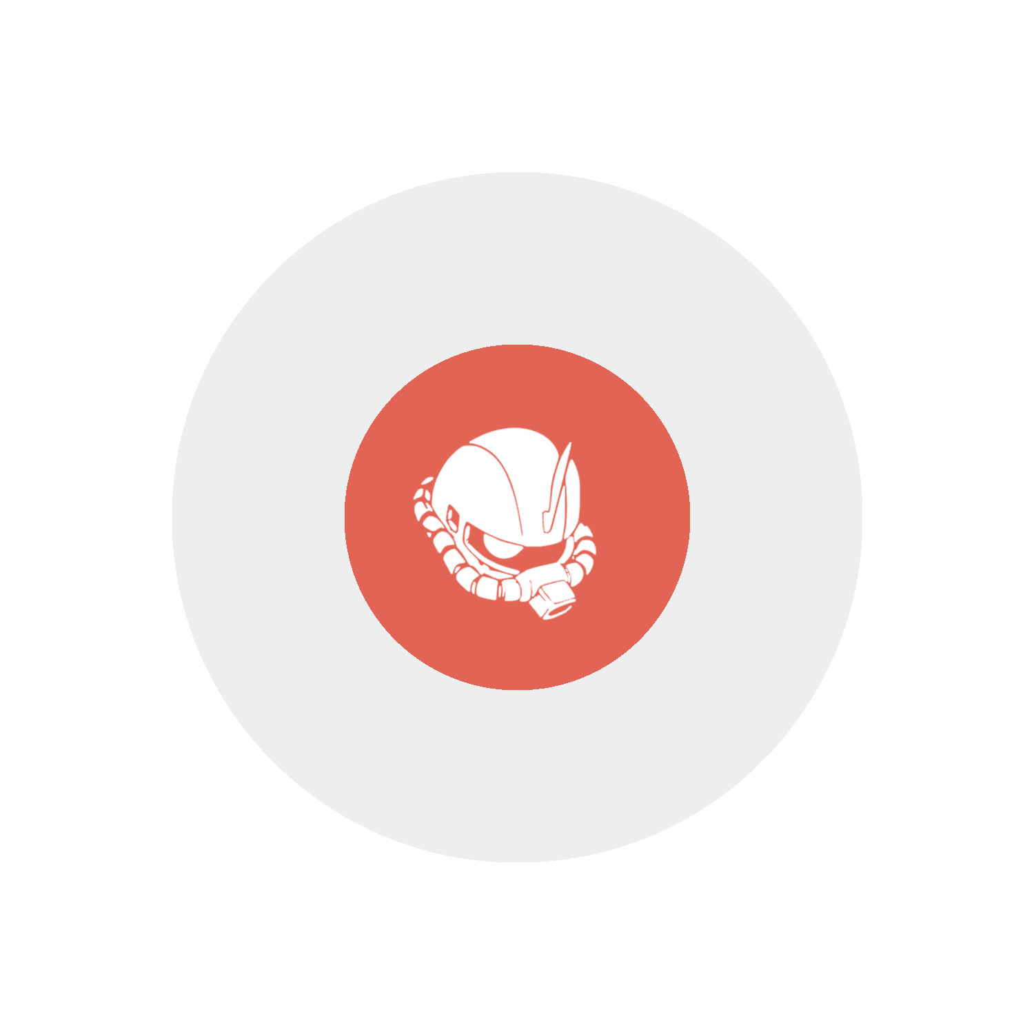 Pink MS-06S GSI Creos model paint in a small bottle, designed for Gundam and anime figure customization projects.